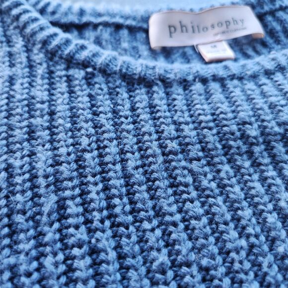 Philosophy Sweater Womens M Knit Wool Blend Cold Shoulder Preppy Business Casual - Picture 3 of 8